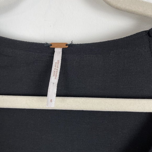 Free People Black Floral Dress Size 6 Mini Boho - Picture 5 of 11